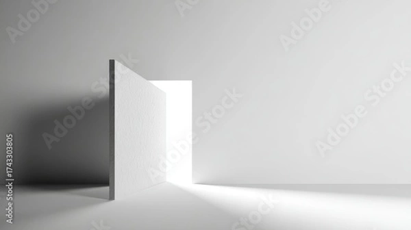 Fototapeta Bright Open Door Creates Inviting Space for Possibilities