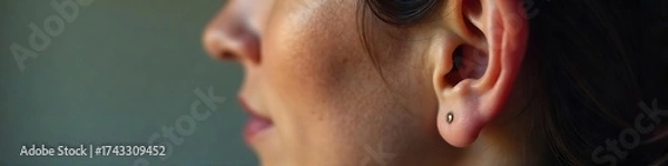 Fototapeta Attentive Ear Close-up Image Symbolizing Empathy, Support, and Understanding in Therapy and Counseling