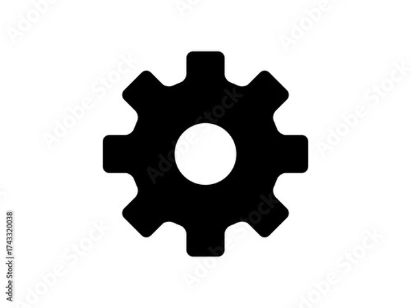 Fototapeta 設定アイコン / Settings Icon – 歯車ベクター シンプルUI