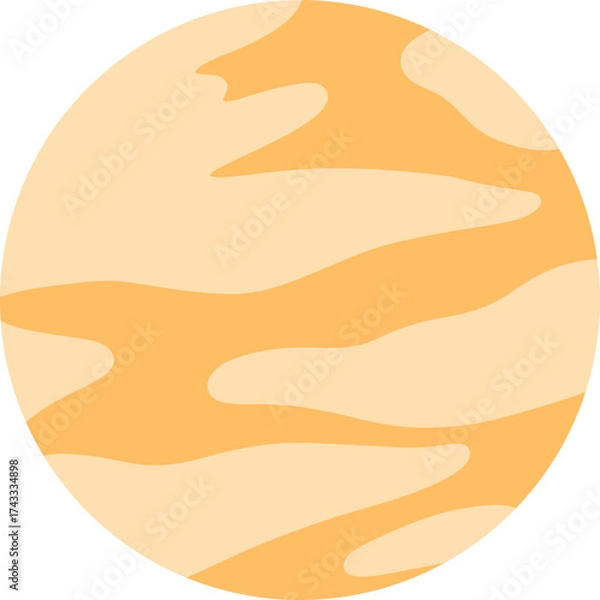 Fototapeta Minimalist Abstract Orange Circle with Wavy Striped Pattern Design Element