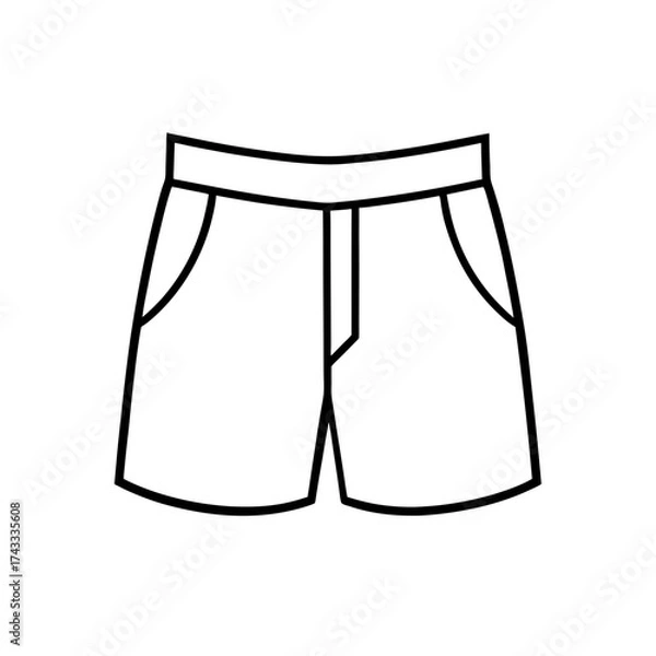 Fototapeta Outline drawing of a pair of shorts on transparent background