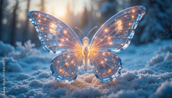 Fototapeta butterfly on flower