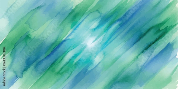Fototapeta Abstract Watercolor Background with Shades of Blue and Green for Creative Projects and Designs