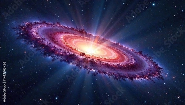 Fototapeta Breathtaking Panoramic View of the Andromeda Galaxy Swirling Nebulae, Distant Stars, Incredible Detail. Perfect for science, astronomy, and space exploration projects.