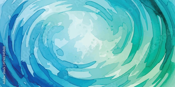Fototapeta Abstract Watercolor Painting with Shades of Blue for Calm and Serene Artistic Expression