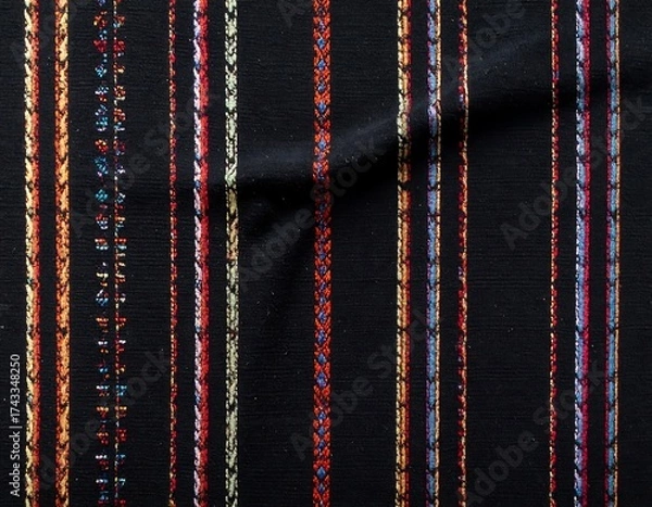 Obraz Braided Threads on Dark Fabric - A Study in Texture and Color.