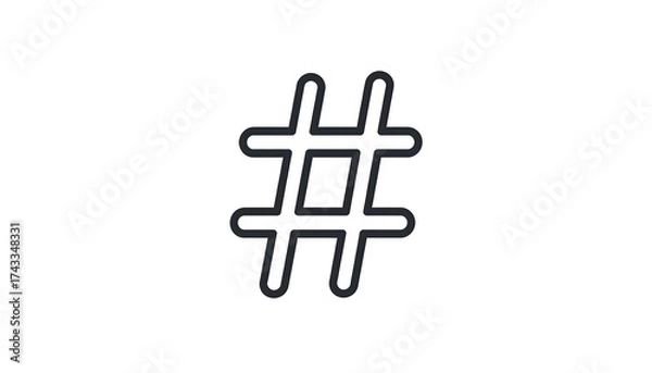 Obraz Hashtag Symbol - A Simple and Clean Line Art Illustration.