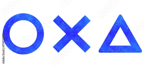 Obraz 青い星空｜マル・バツ・三角のイラスト