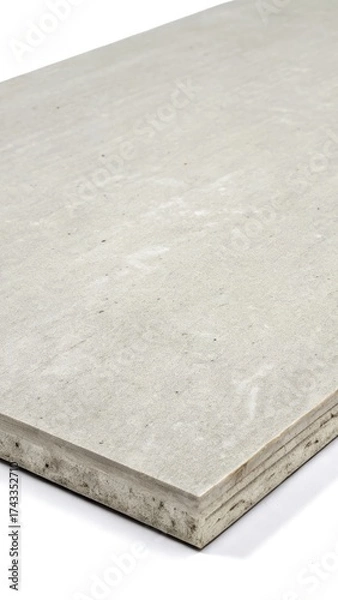 Fototapeta Fiber cement board isolated on a white background for versatile construction and design uses