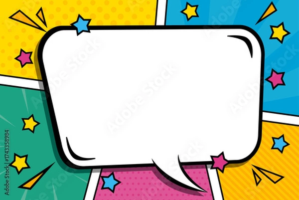 Fototapeta アメコミ風のふきだし背景イラスト