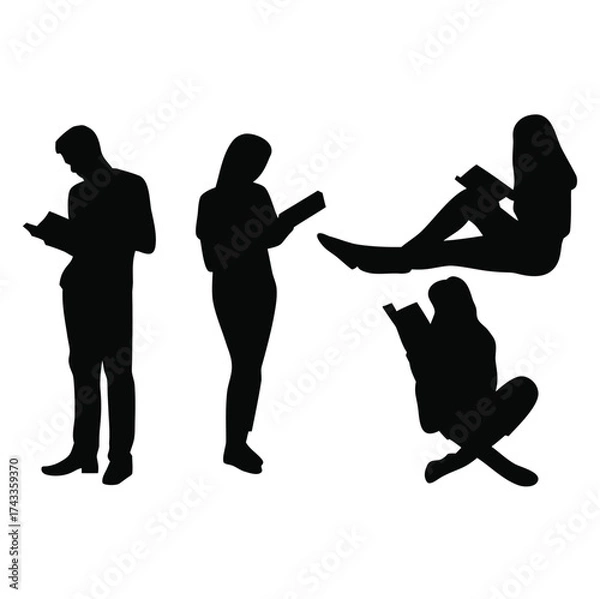 Obraz Thoughtful Man Sitting on a Chair Silhouette