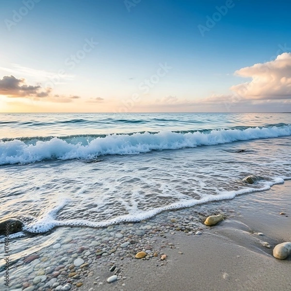 Obraz Tranquil Coastal Sunrise Scene.