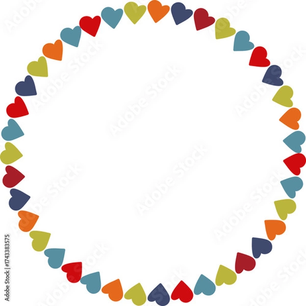 Fototapeta Hand drawn linear heart empty frame. Cute hand drawn template. Frame with empty space for your text