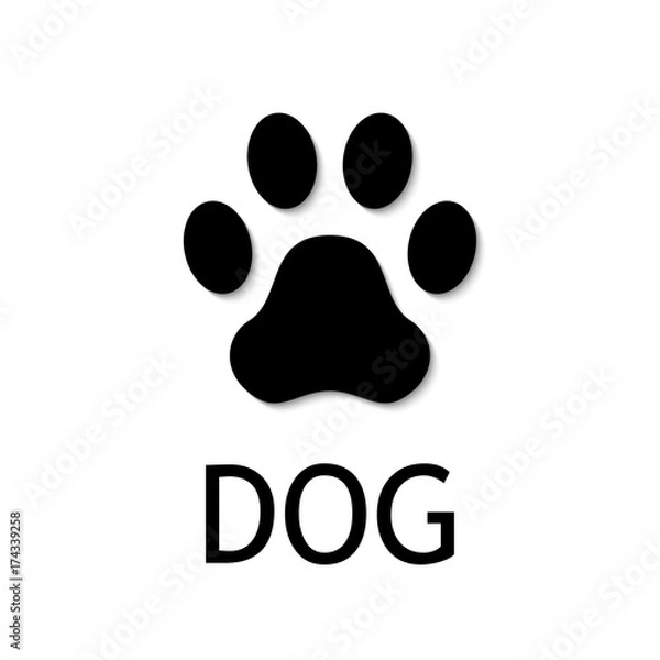 Obraz Dog paw print. Vector icon.
