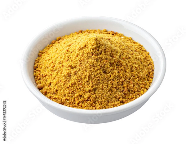 Obraz Ground Mustard Spice in White Bowl on Isolated Background