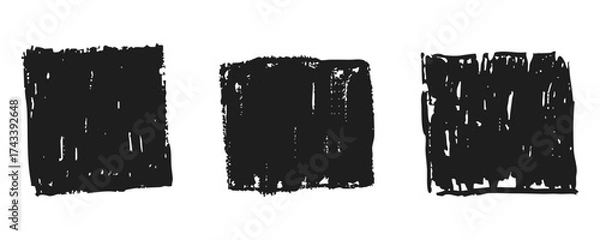 Fototapeta Grunge rectangle frames with textured edges, paint brush ink graffiti splatter and stencils border. Retro scribble abstract shape.