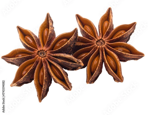 Obraz Dried Star Anise Spice Isolated on White Background