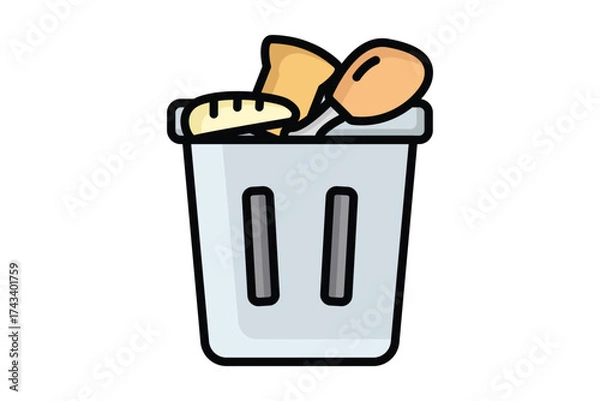 Fototapeta Waste icon. lineal icon style. icon related to zero waste. waste elements vector illustration