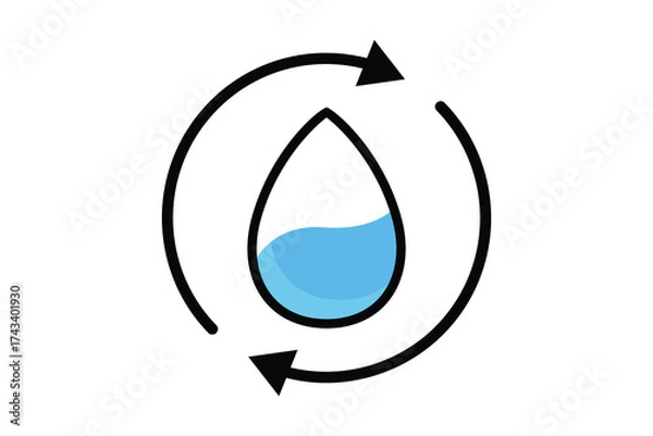 Fototapeta Refill icon. lineal icon style. icon related to zero waste. water elements vector illustration