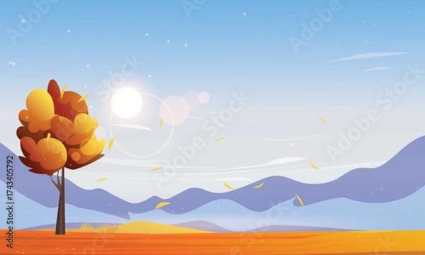 Obraz autumn landscape with mountains