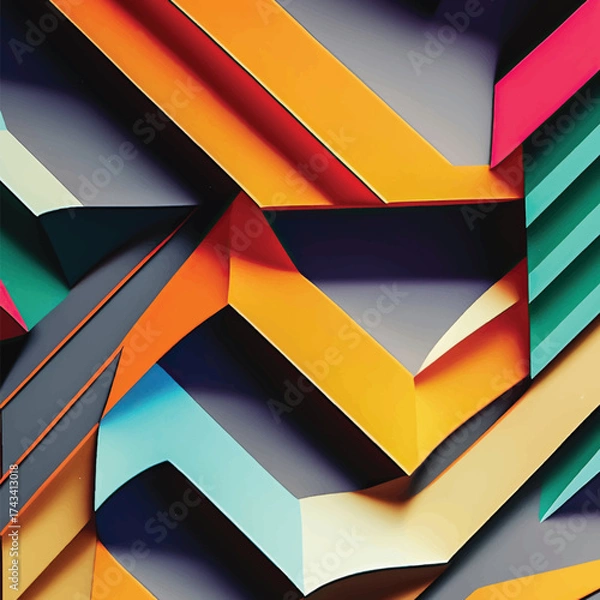 Fototapeta Multicolor geometric pattern Abstract psychedelic background. Vector illustration	