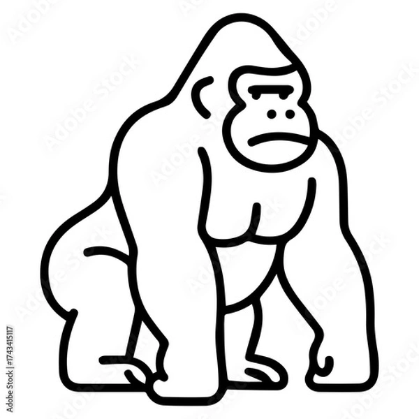 Obraz gigantopithecus icon or logo symbol line vector illustration 