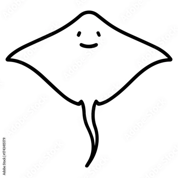 Obraz  stingrays icon or logo symbol line vector illustration 