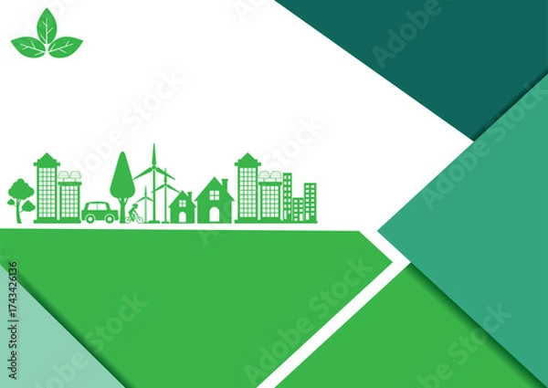 Obraz Ecology connection  concept background . Vector infographic illustration