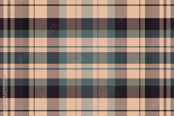 Fototapeta Tartan plaid pattern with texture. Vector illustration.