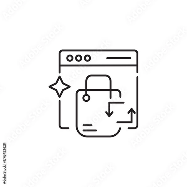 Fototapeta Refund icon, payment Symbol Outline icon Transparent background Editable Stroke