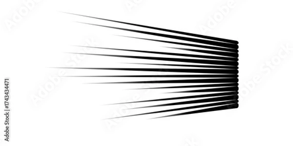 Fototapeta Speed line anime fast effect, manga horizontal motion strips. Comic quick halftone movement. Abstract gradient. 