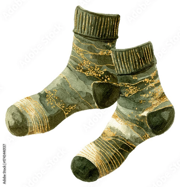 Obraz Elegant Socks with Gold Accents for Cozy Days
