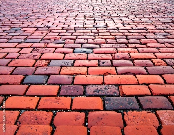 Obraz Cobblestone pavement in shades of red
