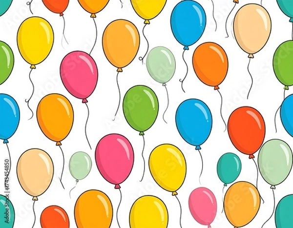 Obraz Colorful balloon pattern on a white background