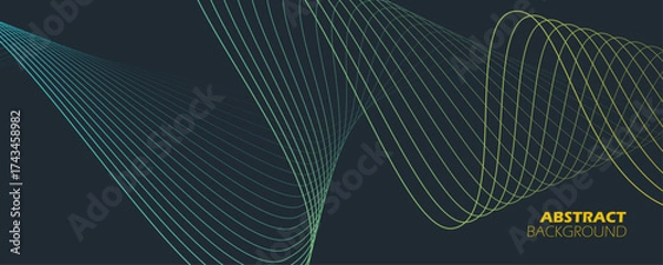 Fototapeta Color wavy lines pattern. Futuristic abstract background for creative graphic design. Vector illustration.	