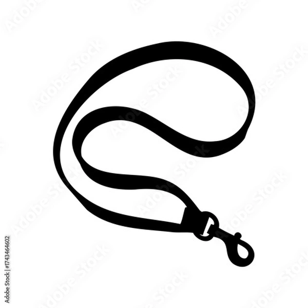 Fototapeta Black Lanyard Illustration on a White Background in a Vector Graphic