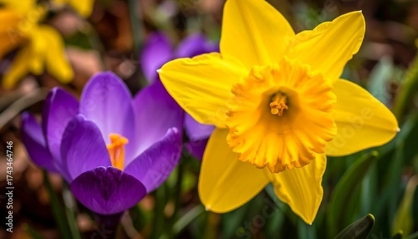 Obraz Vibrant spring flowers, close-up