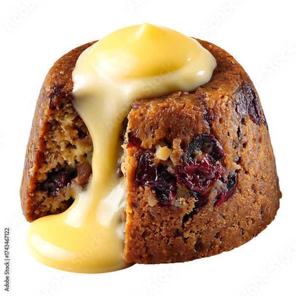 Obraz Plum Pudding with Custard