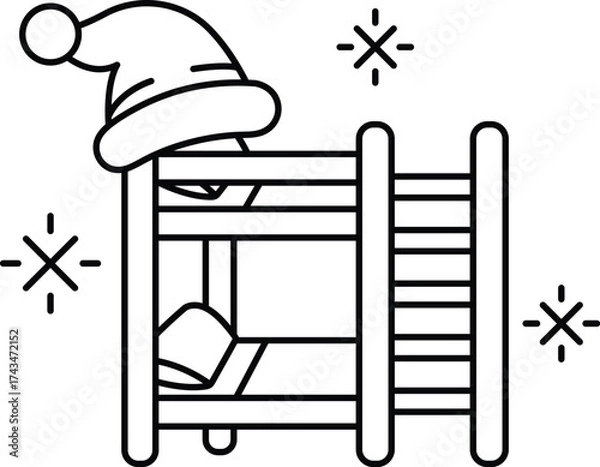 Fototapeta A bed with a hat on top of it