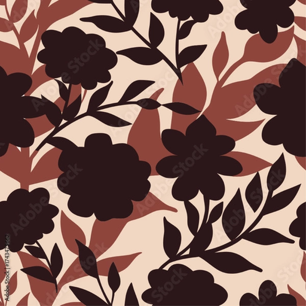 Fototapeta pattern_07_floral_silhouettes