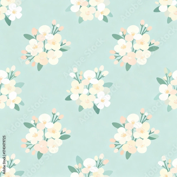 Fototapeta pattern_08_pastel_flower_clusters