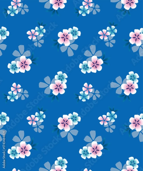 Fototapeta Japanese Sweet Flower Fall Vector Seamless Pattern