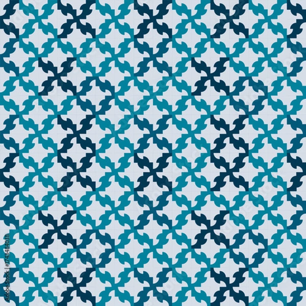Fototapeta Japanese Cross Diamond Motif Vector Seamless Pattern