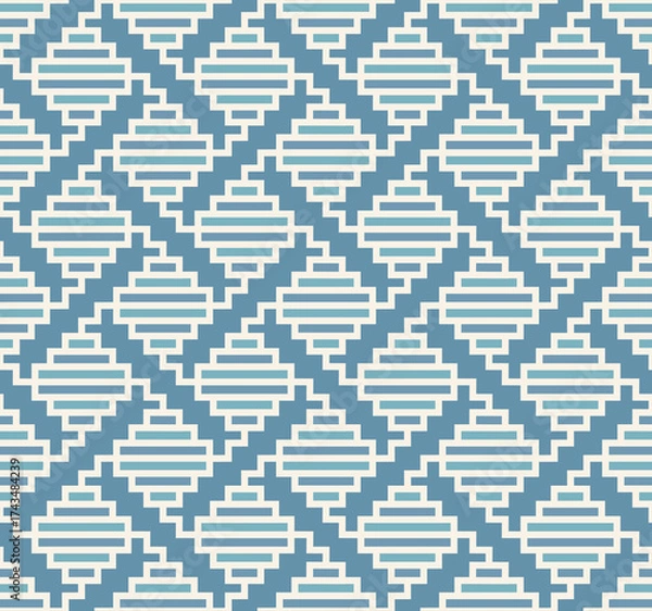 Fototapeta Japanese Line Diamond Net Vector Seamless Pattern