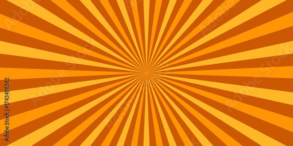 Fototapeta Retro horizontal background with bright rays in the center. Rotating spiral stripes. Sunburst or solar burst retro background. Vector illustration.