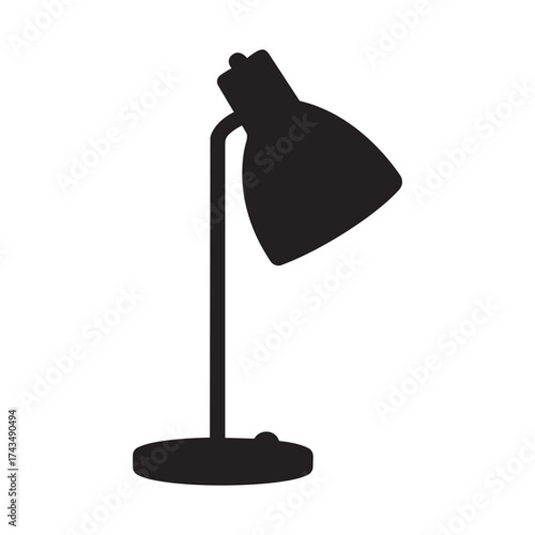 Fototapeta Modern desk lamp silhouette iconic design for study workspace and office lighting vector
