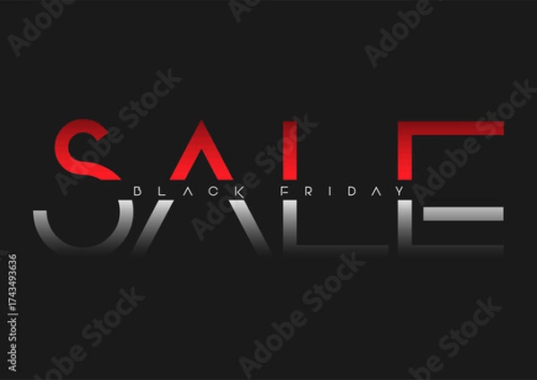 Fototapeta Black Friday Sale background with minimal modern text design