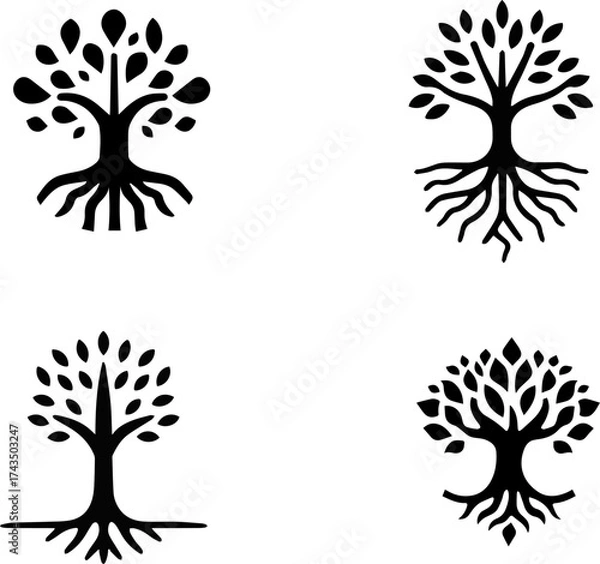 Fototapeta Tree Line Icon – Nature, Environment, and Growth Symbol Vector