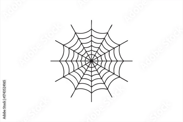Fototapeta Black and white web outline vector for seasonal, abstract, and natural visuals.