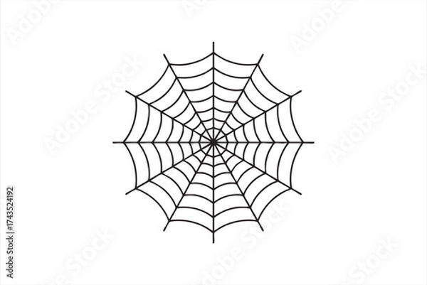 Fototapeta Simple cobweb vector illustration representing horror, decoration, and autumn.
